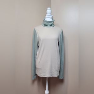 Madewell Colorblock Ribbed Turtleneck Top